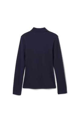 of Long Sleeve Fitted Interlock Polo with Picot Collar (Feminine Fit)