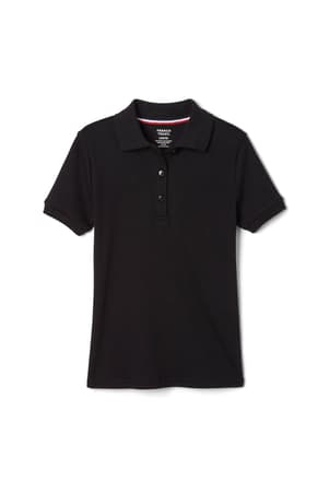 Product Image with Product code 1467,name  Short Sleeve Fitted Interlock Polo with Picot Collar (Feminine Fit)   color BLAC 