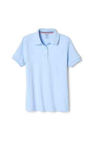 Product Image with Product code 1467,name  Short Sleeve Fitted Interlock Polo with Picot Collar (Feminine Fit)   color BLUE 