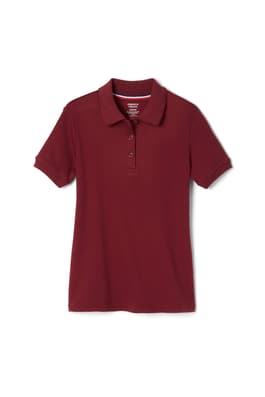 of Short Sleeve Fitted Interlock Polo with Picot Collar (Feminine Fit)