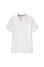 Front view of Short Sleeve Fitted Interlock Polo with Picot Collar (Feminine Fit) opens large image - 1 of 4