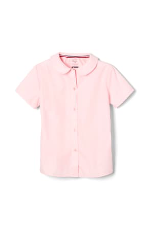 Product Image with Product code 1593,name  Short Sleeve Peter Pan Collar Blouse   color PINK 