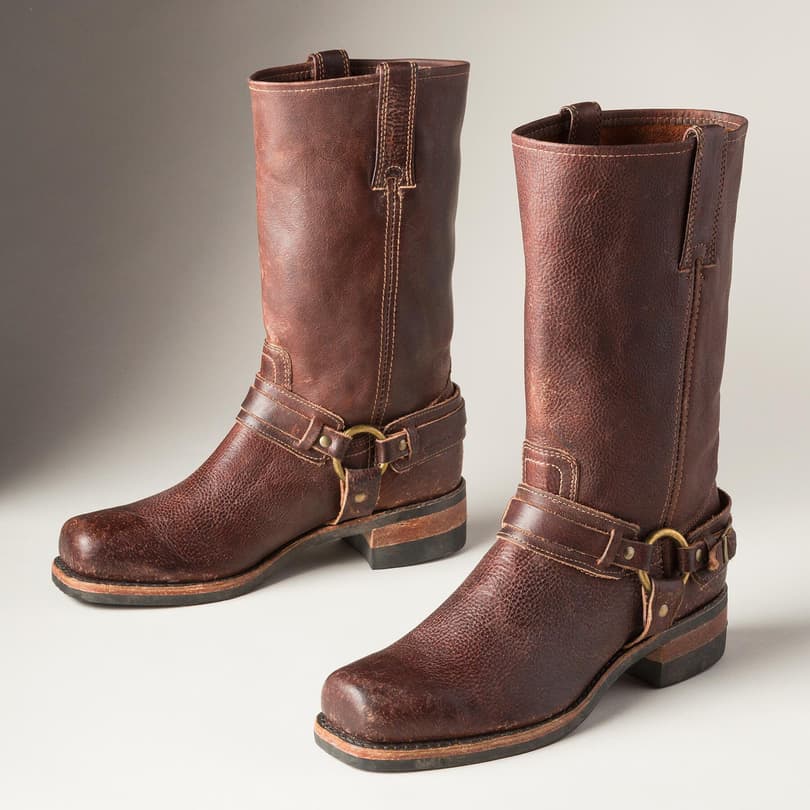 BELTED HARNESS BOOT view 1 CHESTNUT