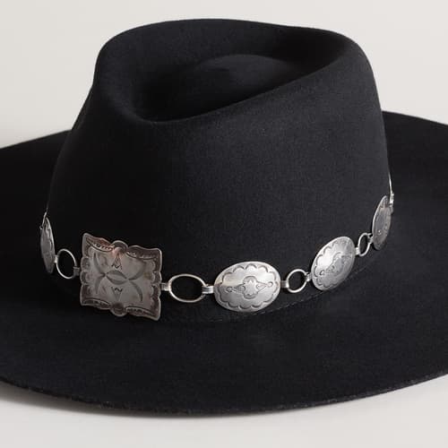 1930S STAMPED CONCHO HATBAND View 1