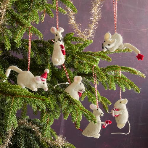 Merry Mice Ornaments, Set Of 6 View 1