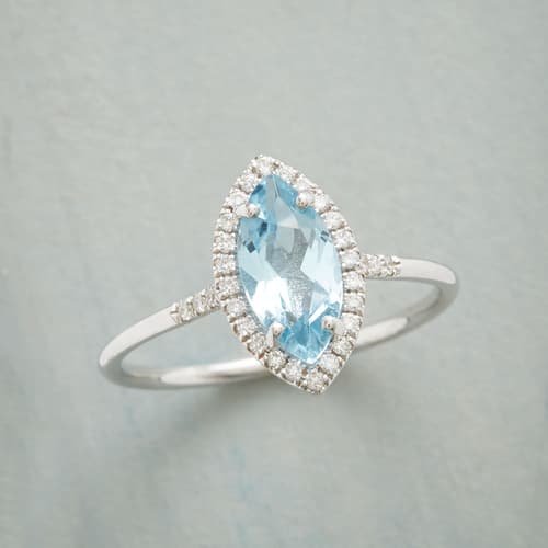 MARQUISE BLUE TOPAZ RING view 1
