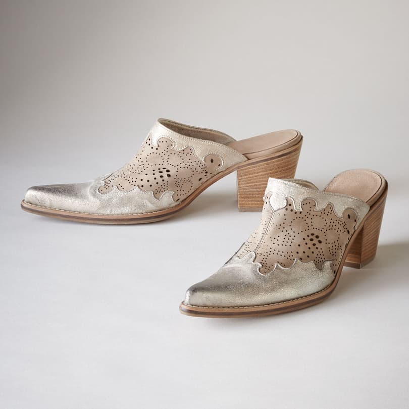 LACEY LASER MULES view 1 CHAMPAGNE