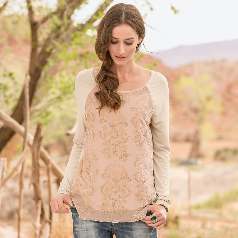 HALE BOB EMBELLISHED FRONT BLOUSE view 1 TAUPE