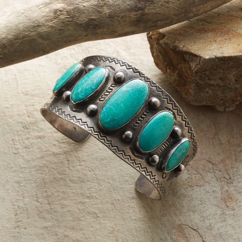 FIVE POOLS VINTAGE TURQUOISE CUFF view 1