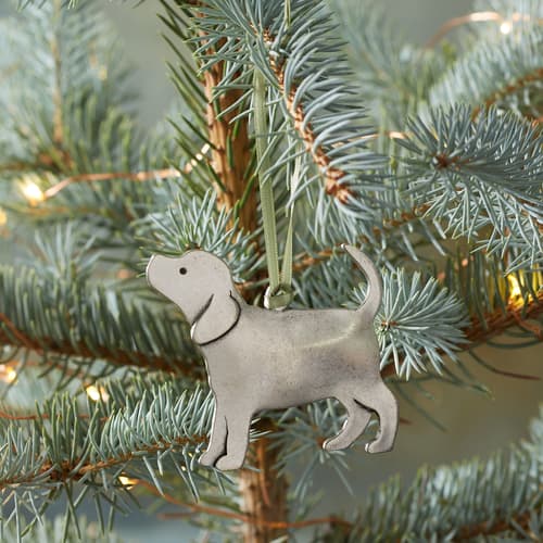 Pewter Pup Ornament