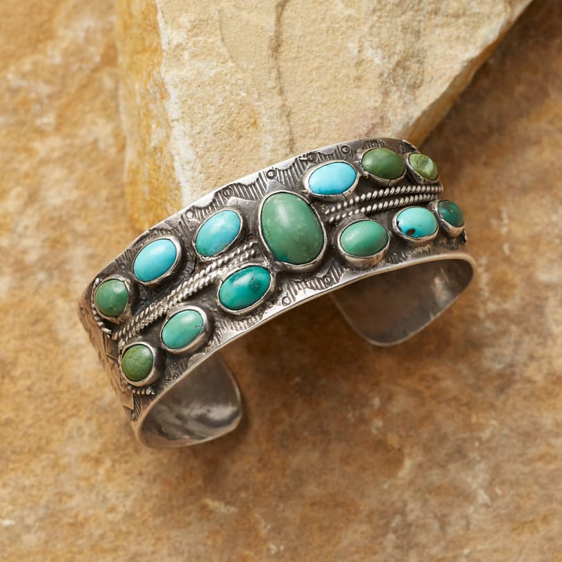 VINTAGE 1930'S TURQUOISE CUFF view 1