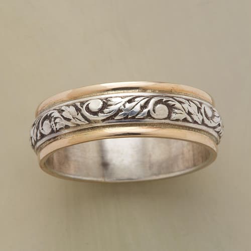 SILVER AND GOLD TWINING VINE RING view 1