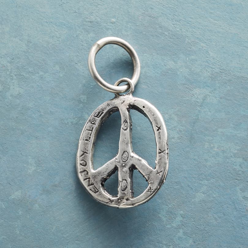 Sterling Silver Peace &amp; Love Charm View 2
