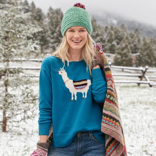 Laid Back Llama Sweater - Petites
