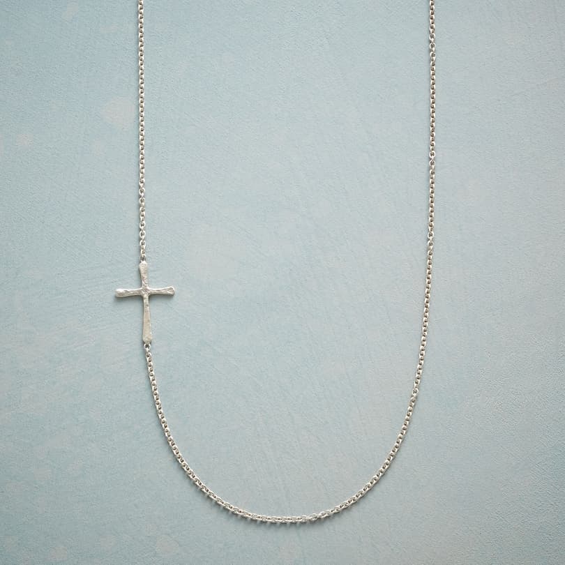 STERLING SILVER LINKED CROSS NECKLACE view 1