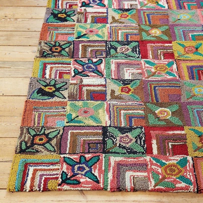 GYPSY ROSE HOOKED RUG, LARGE view 1