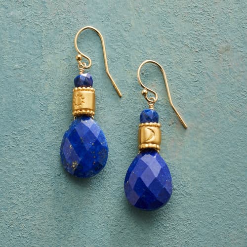 Lapis Sun And Moon Earrings View 1