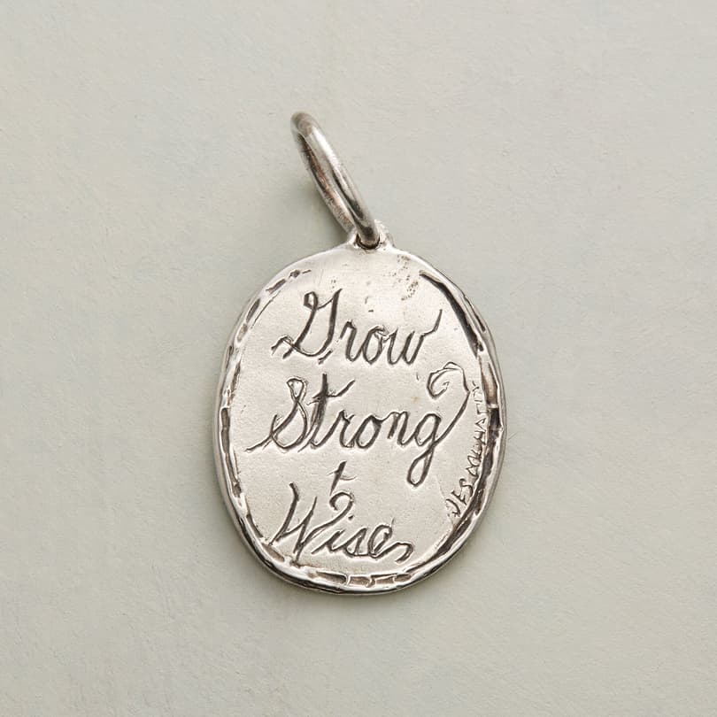 STERLING SILVER STRONG + WISE CHARM view 1