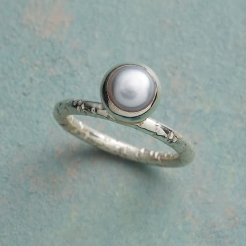 Silver Pearl Ring View 1