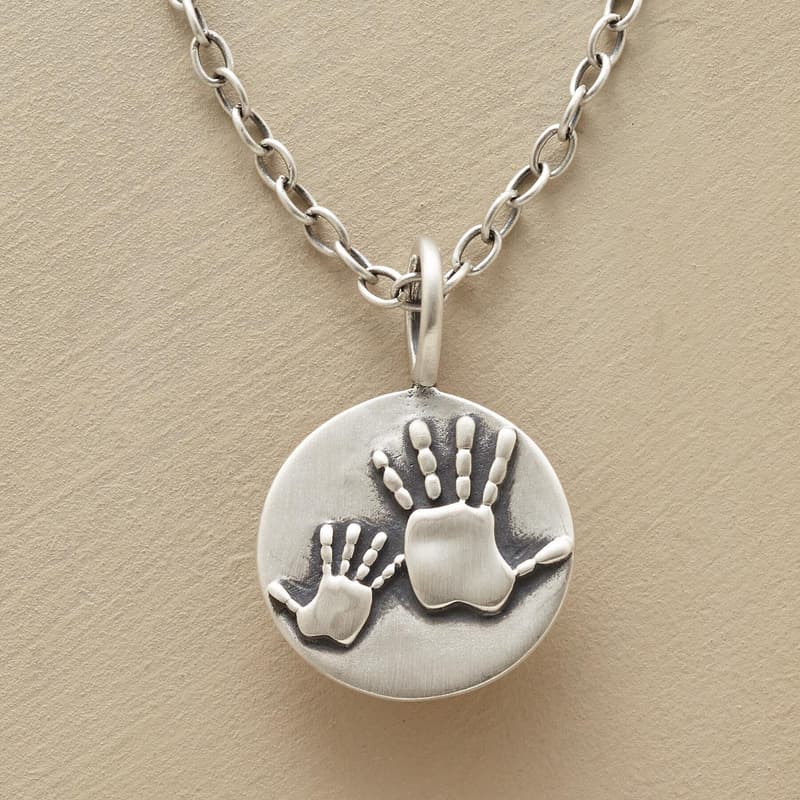 MOTHER &amp; CHILD HANDPRINTS NECKLACE view 1