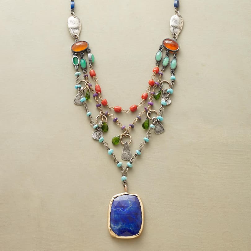 TIERED LAPIS NECKLACE   view 1