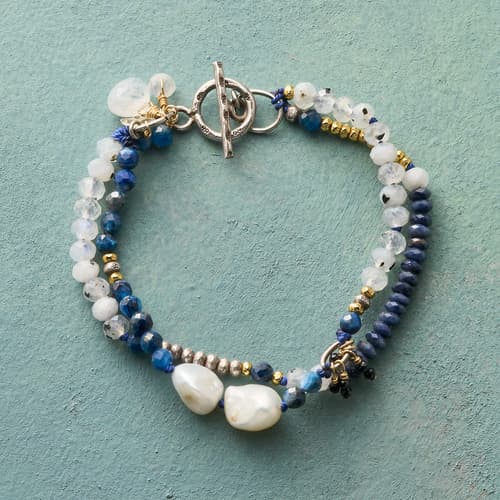 Pearls And Blue Bracelet View 1