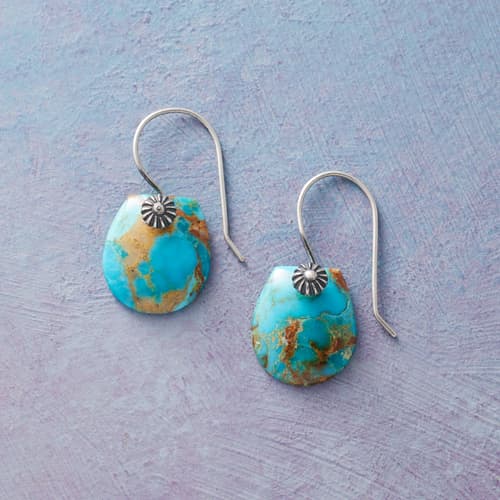 Turquoise Scallop Earrings View 1