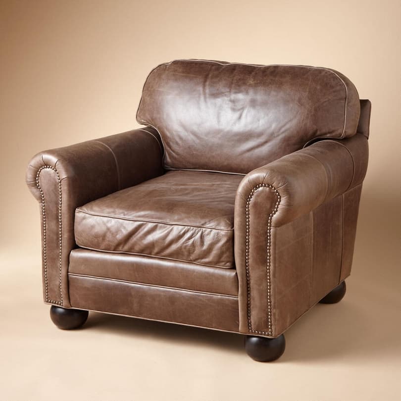 OGDEN LEATHER CLUB CHAIR view 1 BROWN