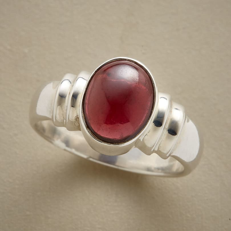 ARCHED GARNET RING view 1