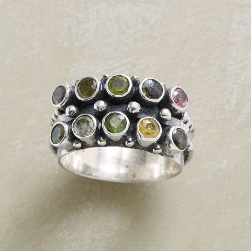 TWO ROW TOURMALINE RING view 1