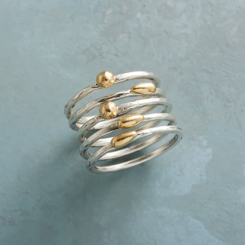 GOLD TOPPED RING SET view 1