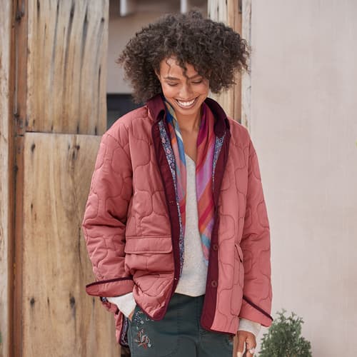 Georgina Quilted Jacket - Petites View 5Strawberry