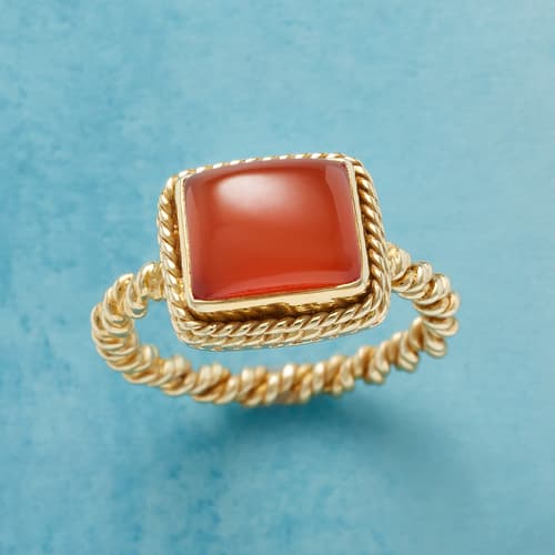 ROPED CARNELIAN RING view 1