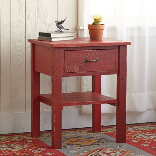 ANTIQUED PINE PROVENCE NIGHTSTAND view 1 RED