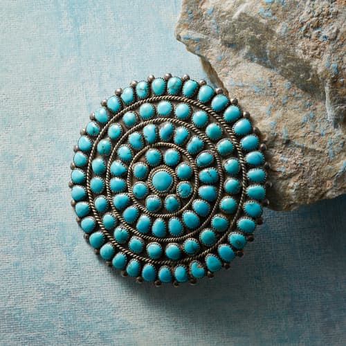 1960S Turquoise Cluster Pin View 1
