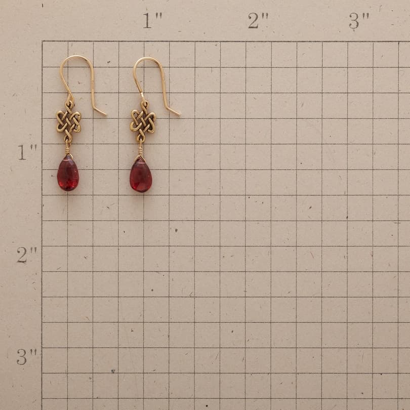 KNOTTED GARNET EARRINGS view 1