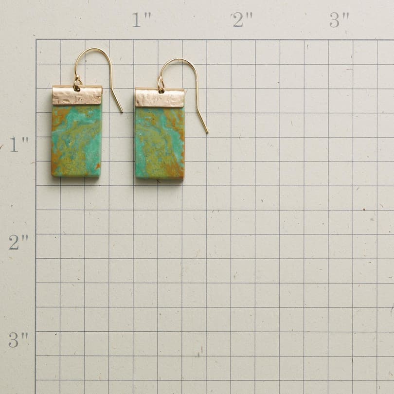 TURQUOISE TABLET EARRINGS view 1