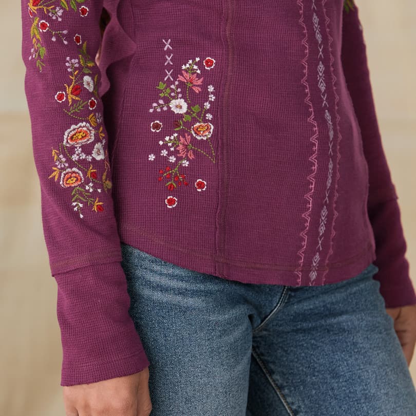 Fayette Floral Henley, Petite View 6