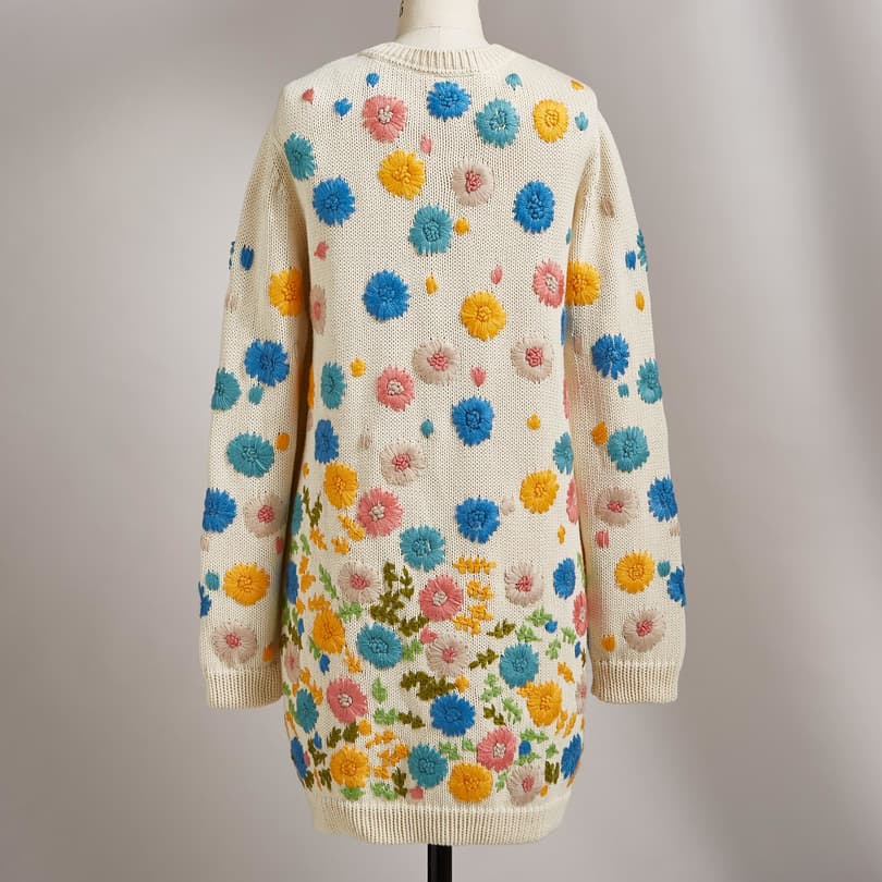 SCATTERED FLOWERS SWEATER COAT view 1