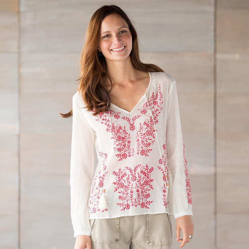TOLANI ASHLEY EMBROIDERED TOP view 1