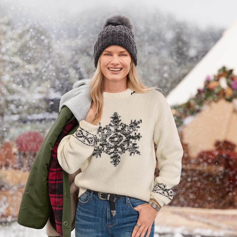 Snowflake Whispers Sweater - Petites View 6IVORY