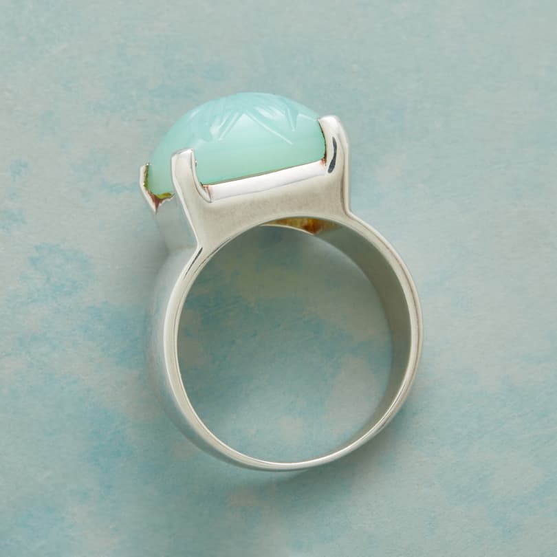 CHISELED CHALCEDONY RING view 1