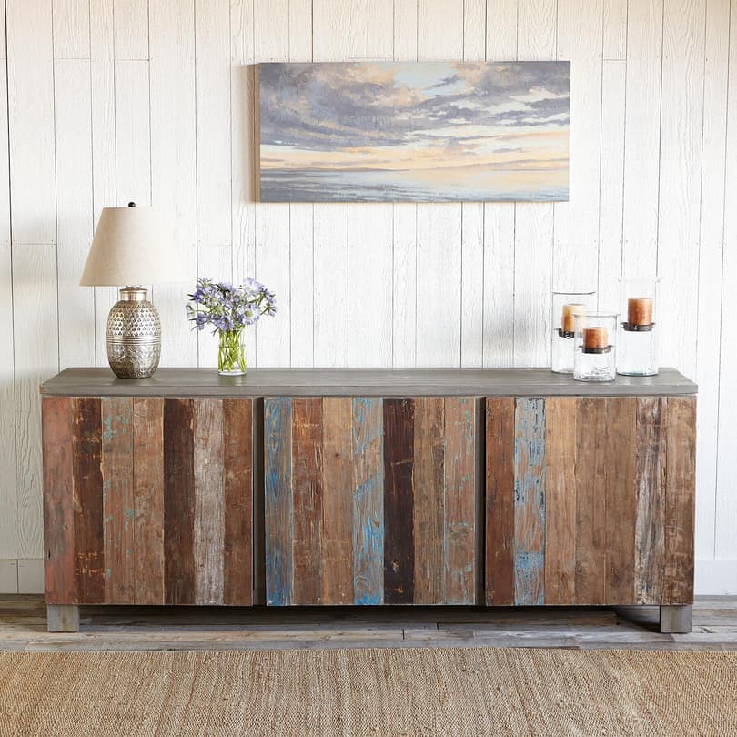 RECLAIMED BARNWOOD LARGE CONSOLE view 1