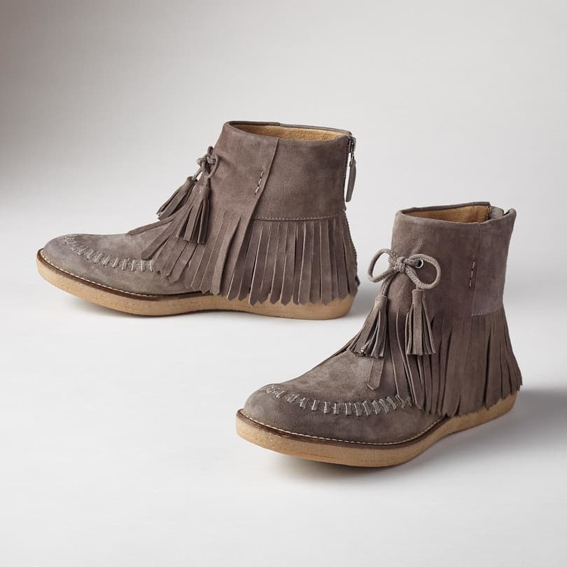 FLORA FRINGED BOOTS view 1 CHARCOAL