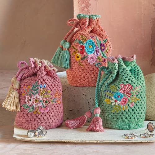 POSEY CROCHETED JEWELRY POUCHES view 1