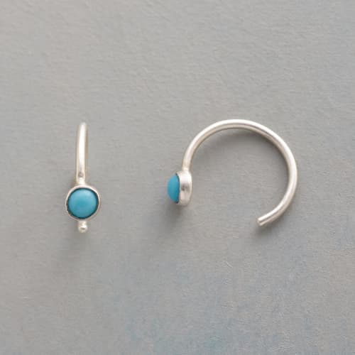 TOUCH OF TURQUOISE HOOP EARRINGS view 1