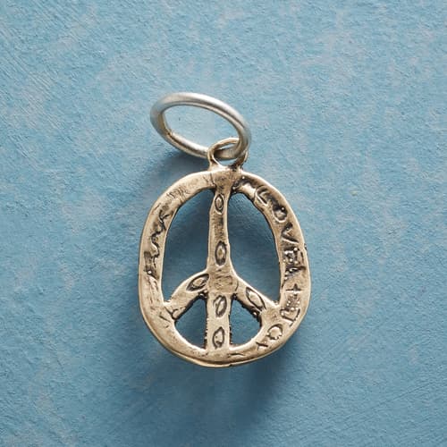Gold Peace &amp; Love Charm View 1