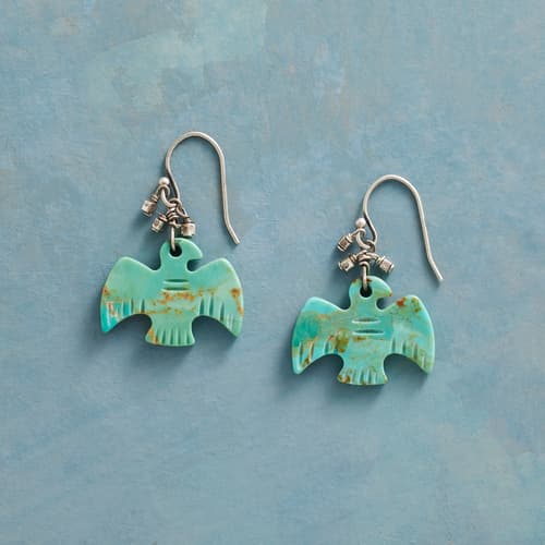 Handcarved Turquoise Earrings View 1