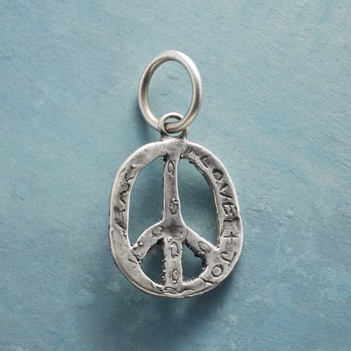 Sterling Silver Peace &amp; Love Charm View 1