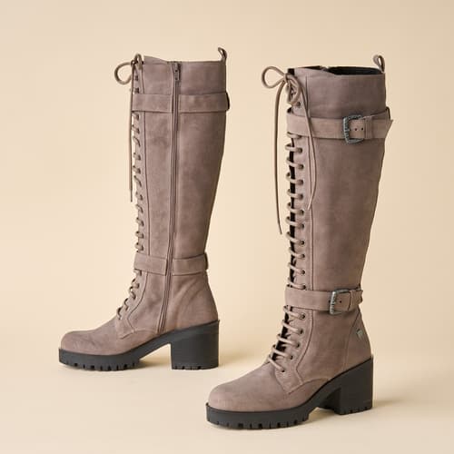 Tall Bastille Combat Boots View 2C_GRAY